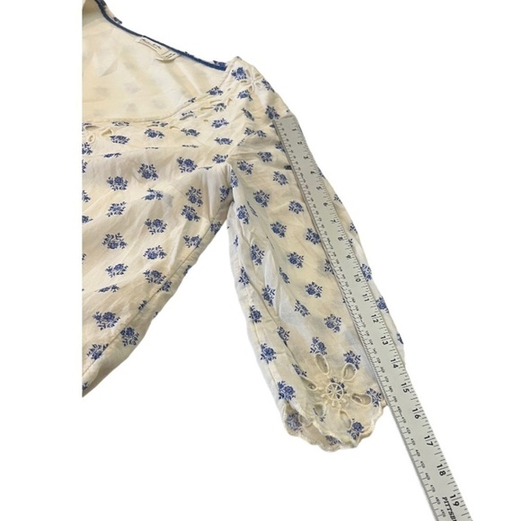 Anthropologie Meadow Rue Eyelet Floral Tunic Dress Ivory Extra Small - Picture 15 of 15